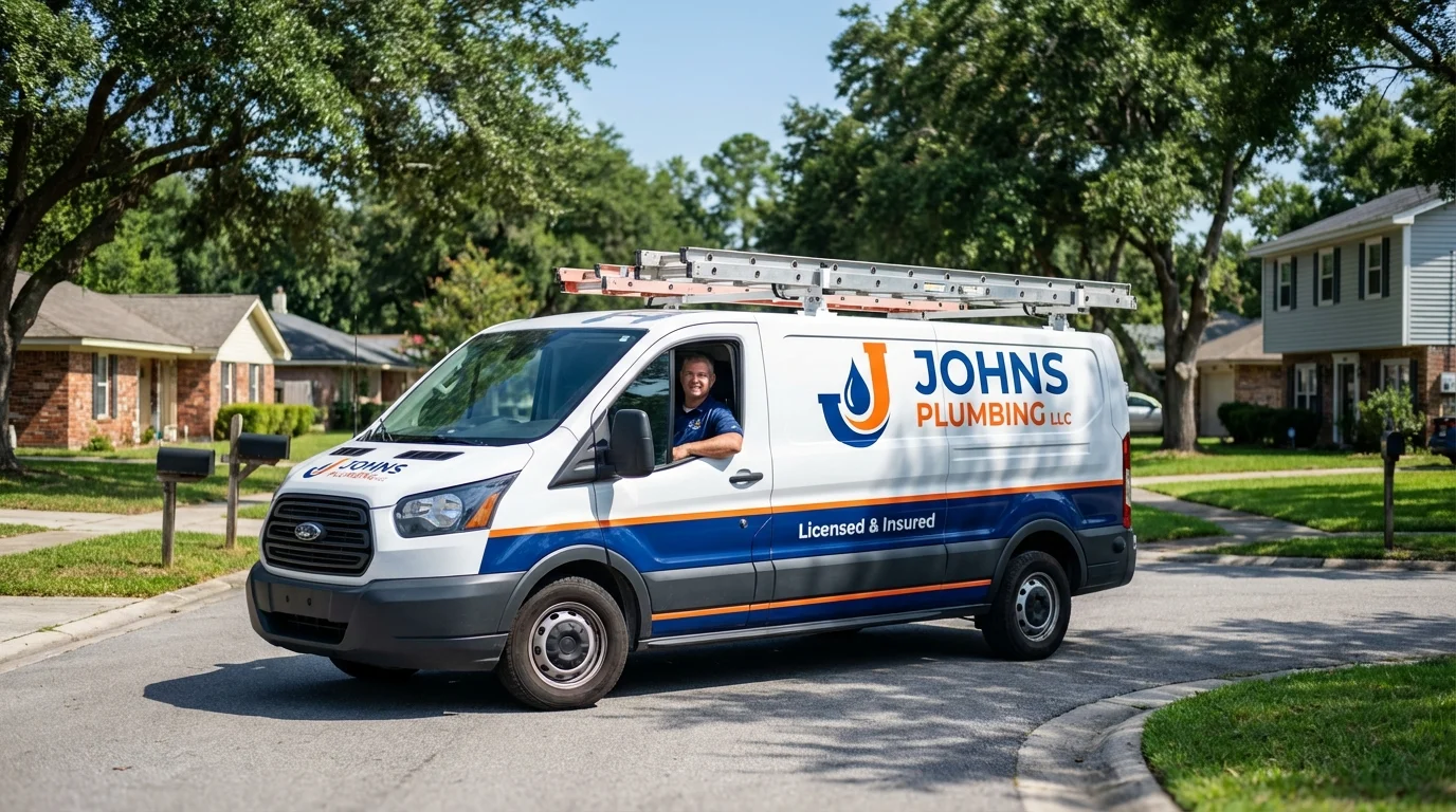 Johns Plumbing LLC service van in Honey Brook, PA