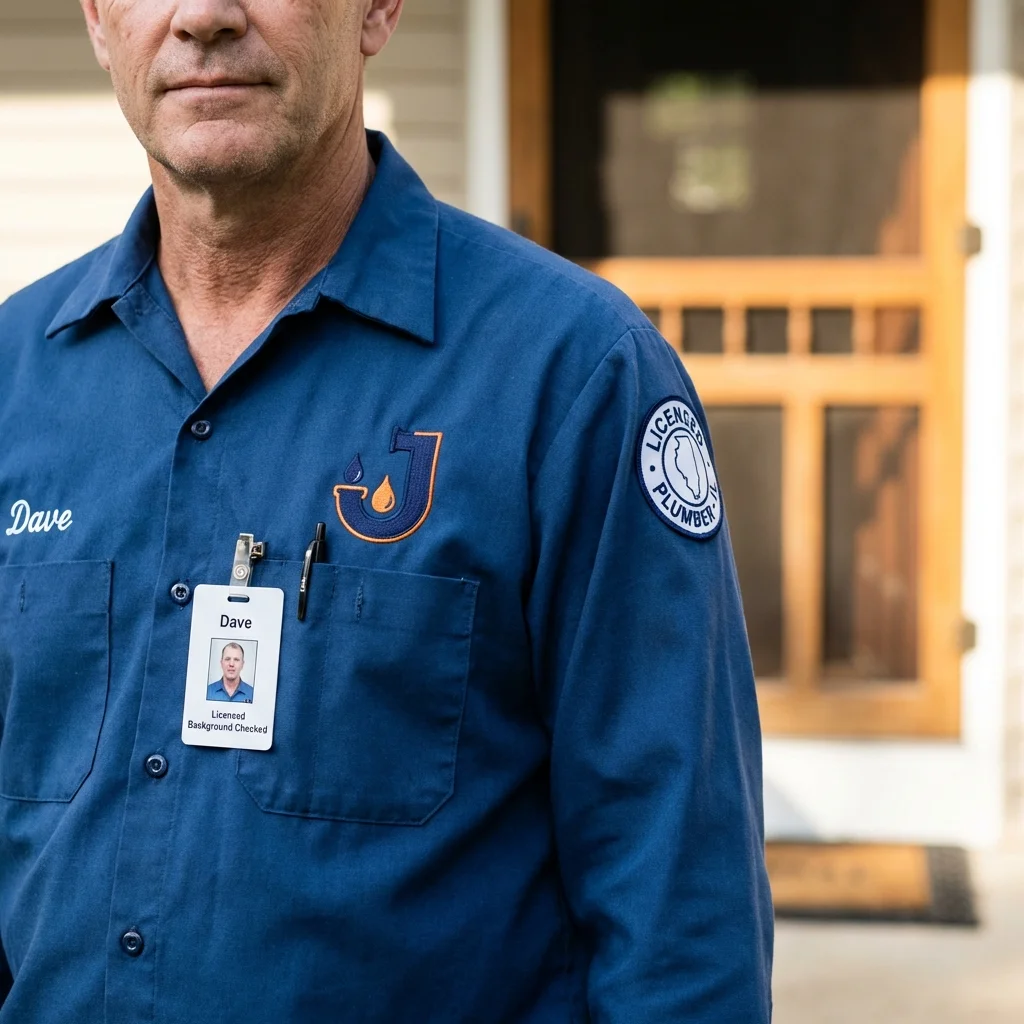 Licensed plumber showing ID badge in Honey Brook, PA