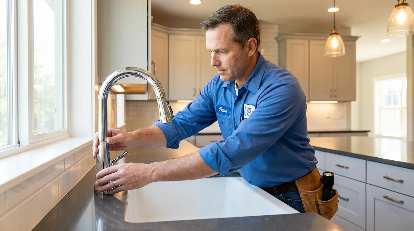 Kitchen faucet installation by Johns Plumbing LLC in Honey Brook